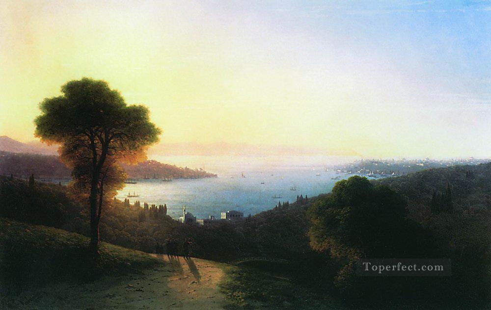 Vista del Bósforo 1874 Romántico ruso Ivan Aivazovsky Pintura al óleo
